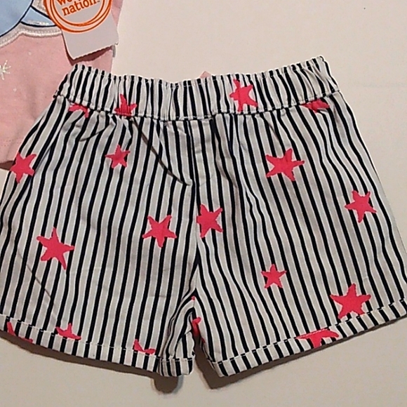 NWT Adorable Wonder Nation Newborn Ruffle Top Short 2pc Summer Set - Picture 6 of 11